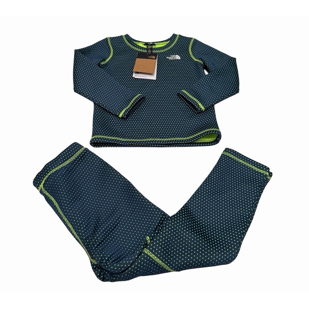 The North Face Kid Dotknit Thermal Set Summit Navy Size 6 2 Pcs Set NWT